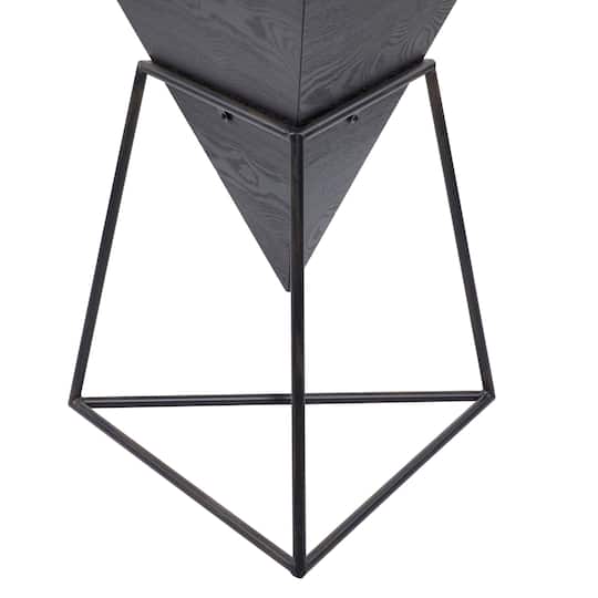 Gray Metal & Wood Modern Accent Table